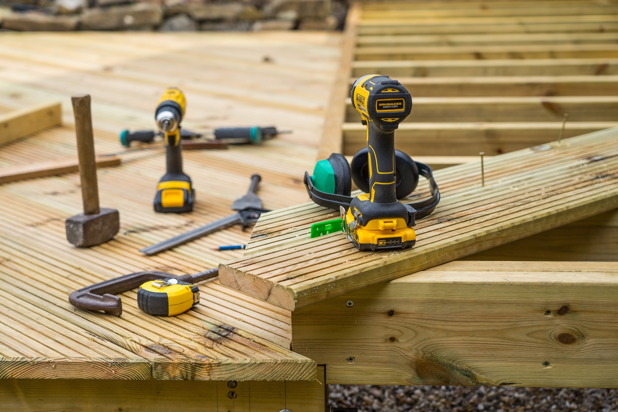 Low level deck under construction