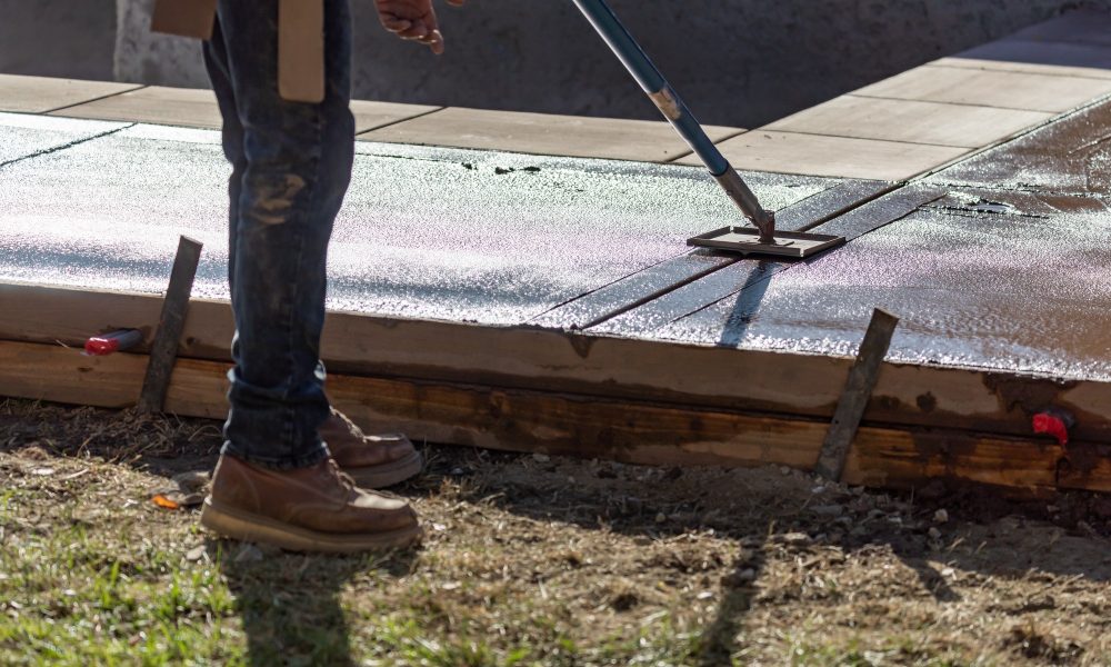 Stamped concrete finish in Kansas City residential patio